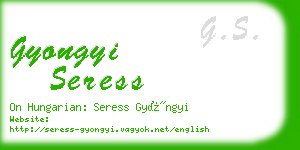 gyongyi seress business card